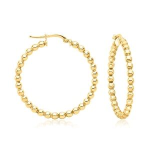 Francesca’s Gold Beaded Hoop Earrings - 1.25”